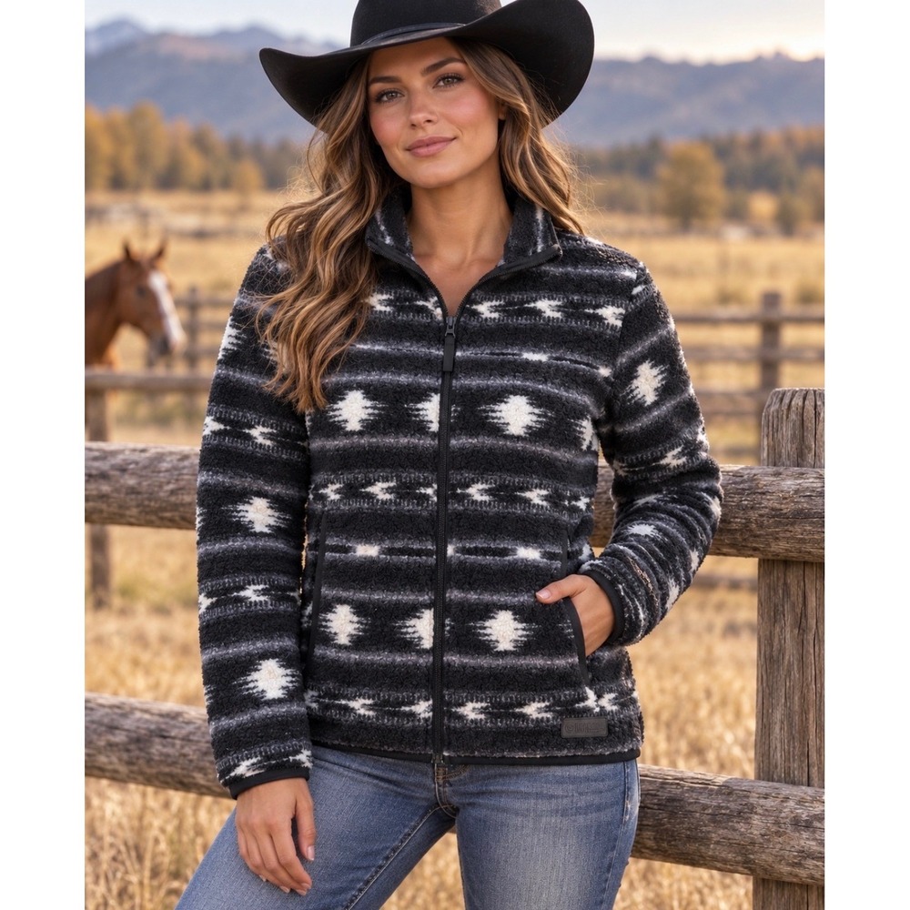 Rock & Roll Denim Western Southwestern Fleece Jacket S